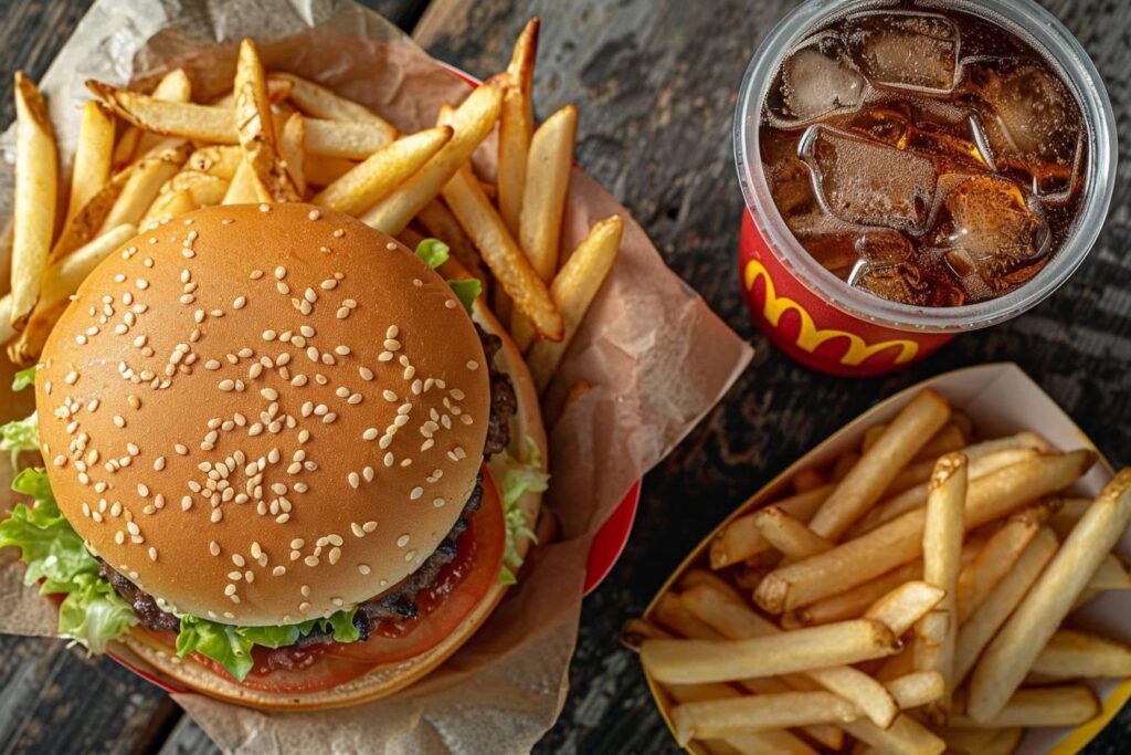 menu gourmand et économique McDonald's - burger coca frites