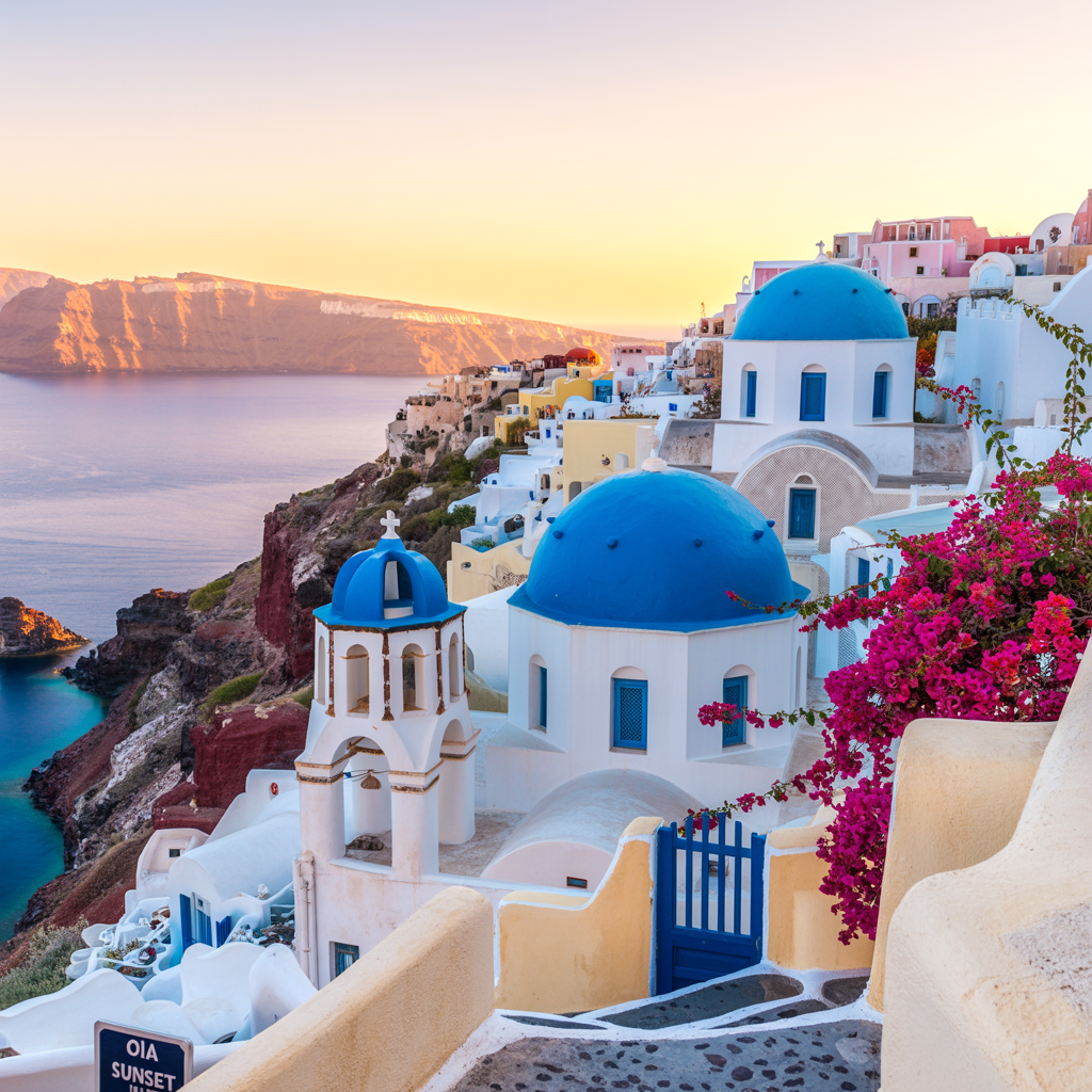 Santorini au coucher de soleil